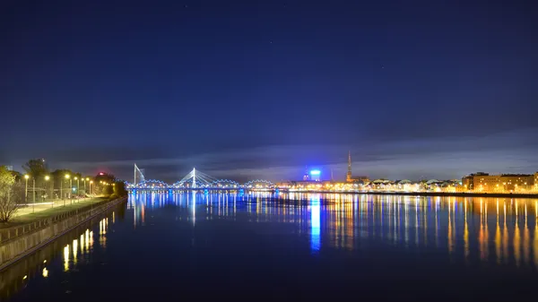 Vista em pontos-chave de Riga e rio Daugava — Fotografia de Stock