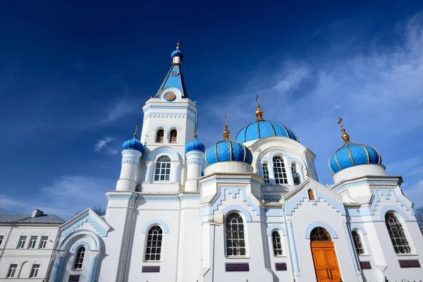 Bílé pravoslavná církev v elgava, Lotyšsko — Stock fotografie