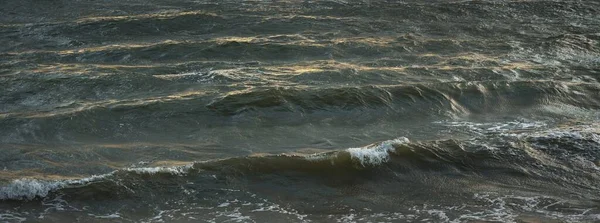 Östersjöns Strand Efter Stormen Solnedgång Mjukt Gyllene Solljus Vatten Ytstruktur — Stockfoto