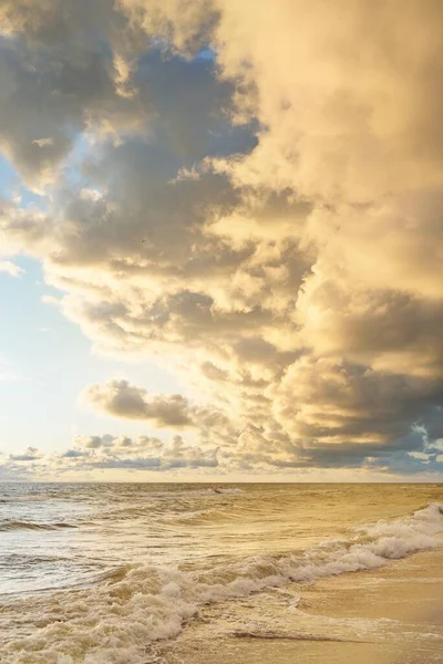 Côte Mer Baltique Dunes Sable Plage Après Tempête Coucher Soleil — Photo