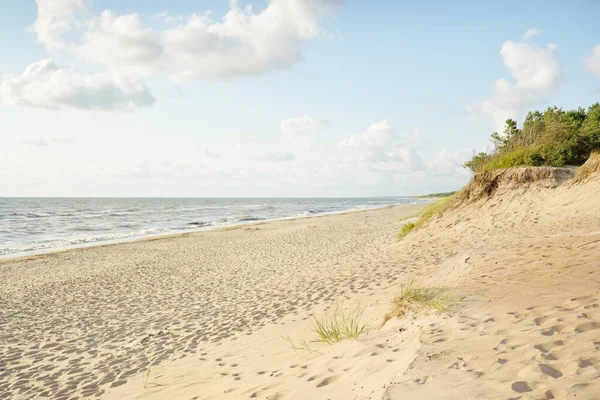 Pobřeží Baltského Moře Písečné Duny Při Západu Slunce Jasné Modré — Stock fotografie