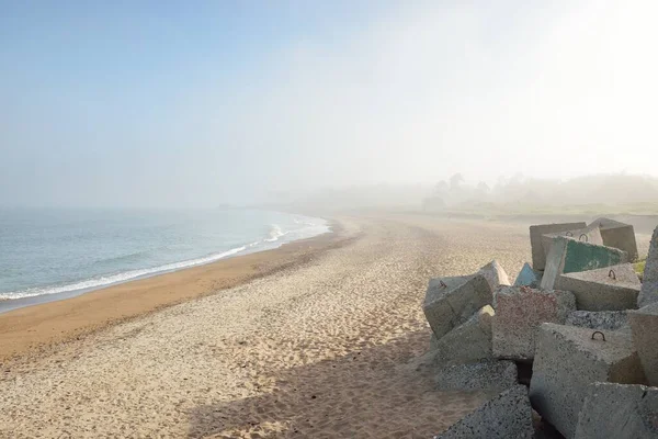 Vista Panorámica Orilla Del Mar Báltico Una Niebla Amanecer Playa — Foto de Stock