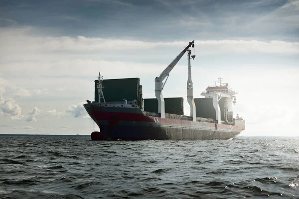Великий Сучасний Загальний Вантажний Корабель 142 Метри Довжини Плаває Відкритому — стокове фото