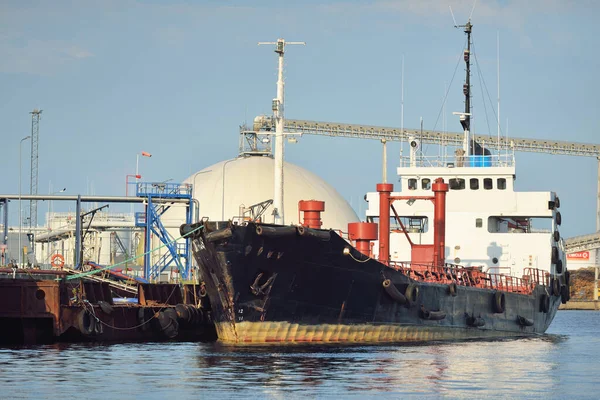 Carga Buques Cisterna Terminal Portuaria Mar Báltico Transporte Mercancías Logística —  Fotos de Stock