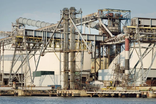 Nuevo Almacenamiento Fertilizantes Químicos Terminal Del Puerto Carga Mar Báltico — Foto de Stock