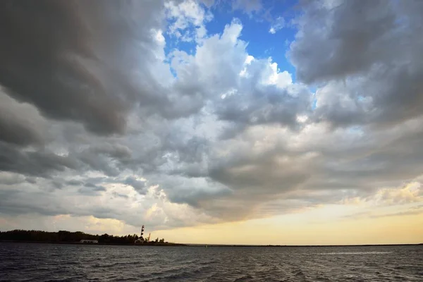 Ostsee Nach Dem Sturm Blick Von Einem Segelboot Aus Leuchtturm — Stockfoto