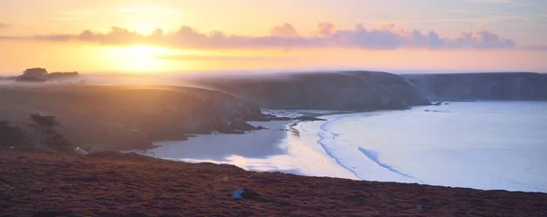 Pittoreska Landskap Dalarna Nära Pointe Pen Hir Bretagne Frankrike Panoramautsikt — Stockfoto