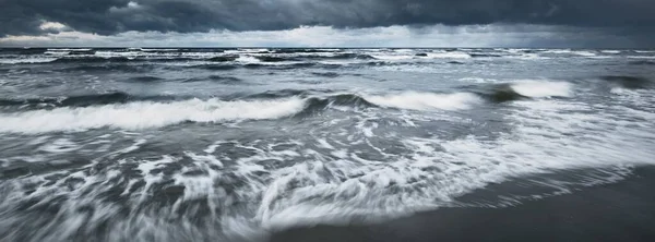 Baltic Sea Thunderstorm Water Surface Texture Epic Seascape Cyclone Gale — Stock Photo, Image