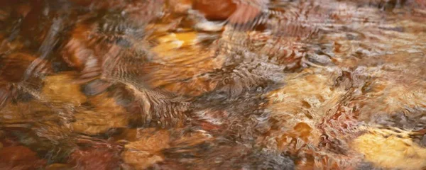 Colorful Pebble Stones Crystal Clear River Water Close Long Exposure — Stock Photo, Image