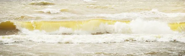 Mer Baltique Sous Des Couchers Soleil Spectaculaires Après Orage Vagues — Photo