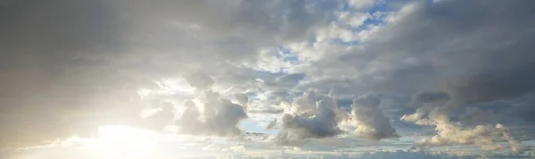 Dark Ornamental Clouds Dramatic Sky Epic Storm Cloudscape Panoramic Image — Stock Photo, Image