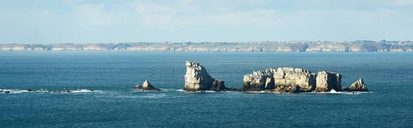 Luftaufnahme Des Felsigen Ufers Der Pointe Pen Hir Klippen Aus — Stockfoto