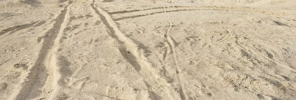 Панорамный Вид Карьер Ясный День Песчаные Пики Песчаная Текстура Крупным — стоковое фото