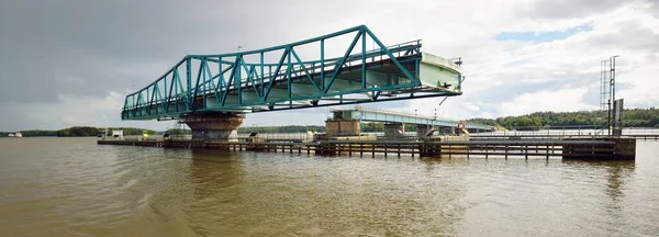 Puente Basculante Suecia Vista Panorámica Desde Velero Construcción Transporte Navegación — Foto de Stock