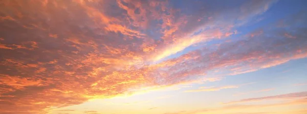 Heldere Blauwe Lucht Gloeiende Roze Gouden Cirrus Cumulus Wolken Storm — Stockfoto