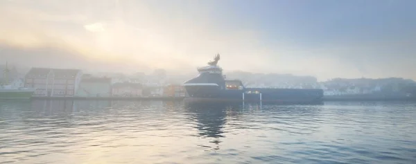 Navio Abastecimento Offshore Moderno Amarrado Cais Estância Stavanger Noruega Transporte — Fotografia de Stock