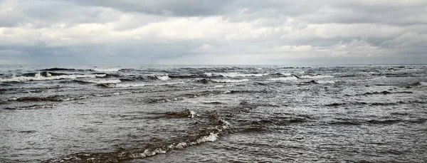 Vista Panorâmica Mar Báltico Partir Costa Arenosa Dunas Areia Durante — Fotografia de Stock