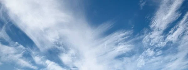Ornamental Clouds Dramatic Sky Soft Sunlight Panoramic Image Texture Background — Stock Photo, Image