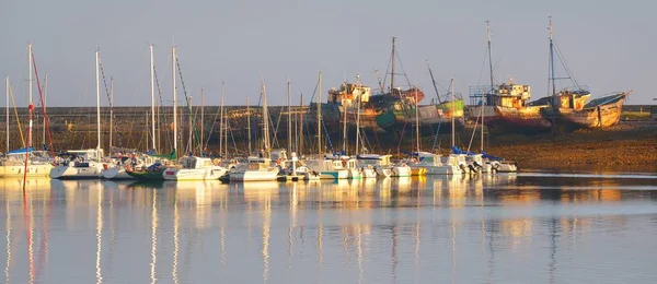 Barcos Vela Ancorados Uma Marina Iate Camaret Sur Mer França — Fotografia de Stock