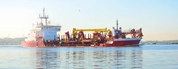 Газовий Корабель Спеціального Призначення Нерухомій Воді Вантажні Перевезення Глобальні Комунікації — стокове фото