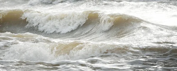 Mar Báltico Durante Tormenta Olas Salpicaduras Agua Paisaje Marino Invierno —  Fotos de Stock