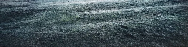 Empty Green Country Field Texture Frost Fresh Snow Ground Warm — Fotografia de Stock