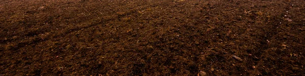 Plowed Agricultural Field Tractor Tracks Soil Texture Close Rural Scene — Stock Photo, Image