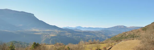 Panorama Franse Alpen Bergtoppen Heldere Blauwe Lucht Parc Ecrins Frankrijk — Stockfoto