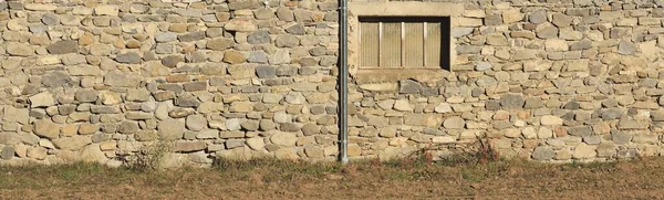 Een Muur Van Een Stenen Oud Gebouw Traditionele Architectuur Reisbestemmingen — Stockfoto