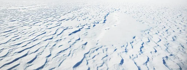 Texture Neige Fraîche Vue Panoramique Champ Enneigé Après Blizzard Coucher — Photo