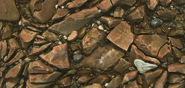 Brillante Pequeñas Piedras Marrones Textura Primer Plano Patrón Natural Fondo — Foto de Stock