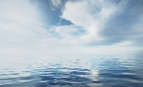 Панорамне Море Чисте Блакитне Сяюче Небо Відображення Текстура Поверхні Морської — стокове фото