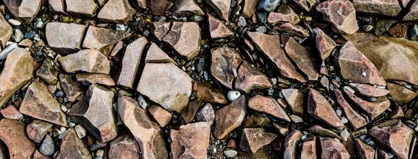 Heldere Kleine Bruine Stenen Textuur Close Natuurlijk Patroon Achtergrond Oostzee — Stockfoto