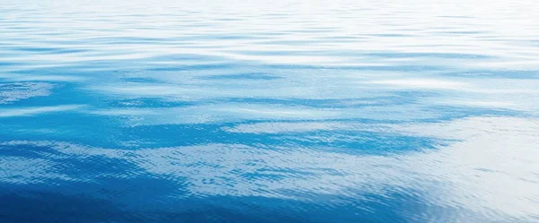 Panoramalandschaft Klarer Blauer Himmel Spiegelungen Oberflächenstruktur Des Meerwassers Traumhafte Kulisse — Stockfoto