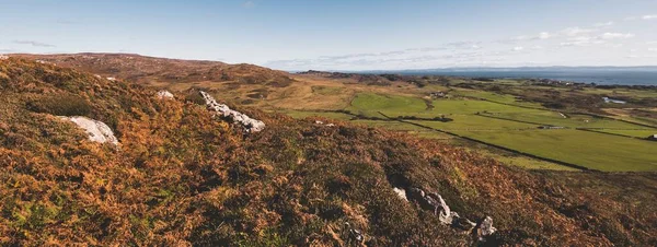 Vista Panorámica Las Colinas Los Valles Costas Rocosas Isla Islay — Foto de Stock