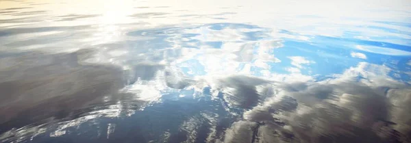 Struktura Powierzchni Wody Morskiej Miękkie Światło Słoneczne Obraz Panoramiczny Zasoby — Zdjęcie stockowe