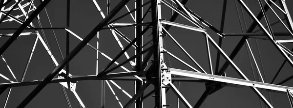 黑暗的城市景观 环境破坏 基础设施 黑白单色图像 — 图库照片