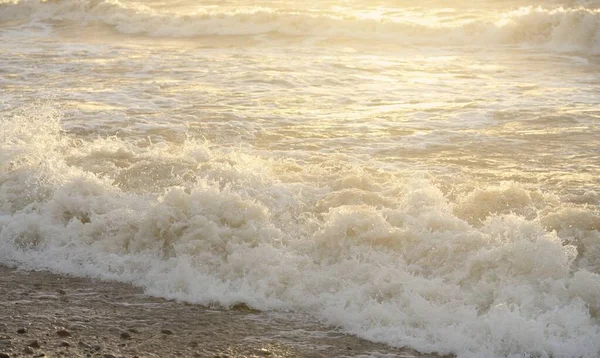 Costa Mar Báltico Depois Tempestade Pôr Sol Luz Solar Suave — Fotografia de Stock