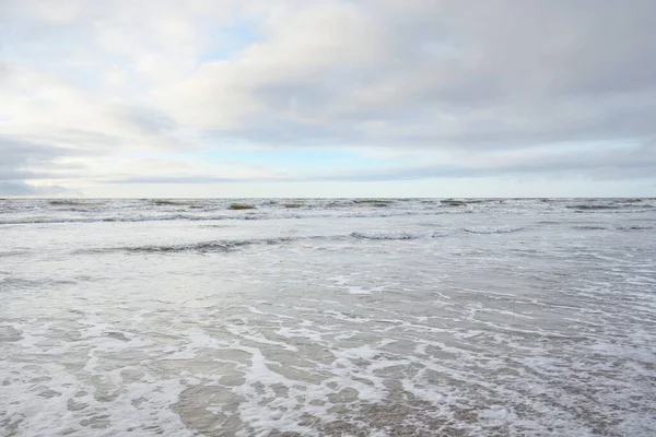 Baltic Sea Storm Soft Sunset Light Dramatic Glowing Clouds Seascape — 스톡 사진