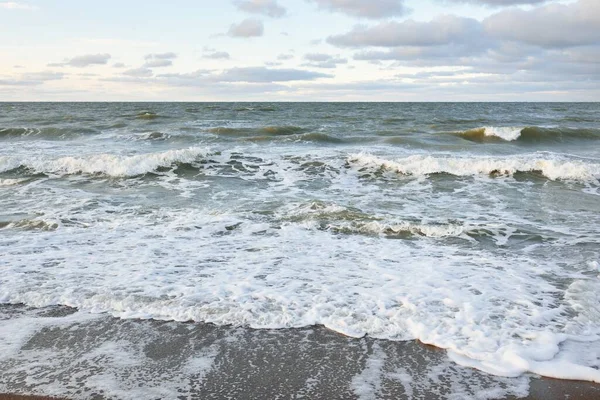 Oostzee Zandduinen Bij Zonsondergang Zacht Zonlicht Heldere Lucht Met Gloeiende — Stockfoto