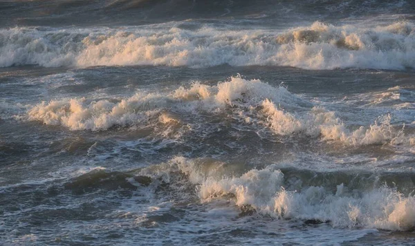 Mar Báltico Durante Tempestade Uma Paisagem Marinha Épica Ciclone Ventania — Fotografia de Stock