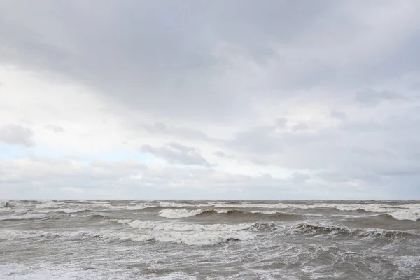 Mer Baltique Après Tempête Coucher Soleil Paysage Panoramique Pittoresque Paysage — Photo