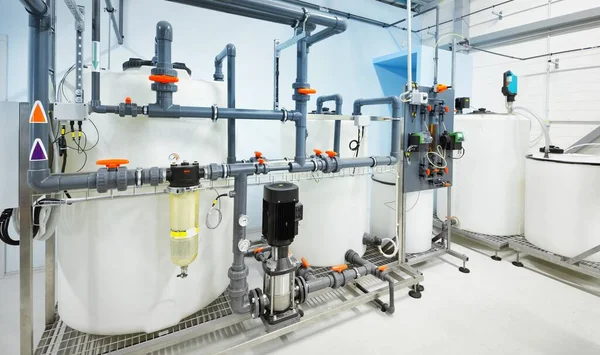 Water Quality Control Unit Reverse Osmosis Water Treatment City Station — Stok fotoğraf