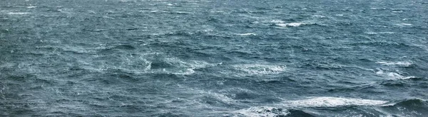 Sea Water Surface Texture Storm Waves Water Splashes Panoramic Image — Stock Photo, Image