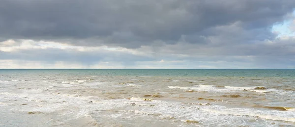 Vista Panorâmica Mar Báltico Partir Uma Costa Arenosa Dunas Areia — Fotografia de Stock