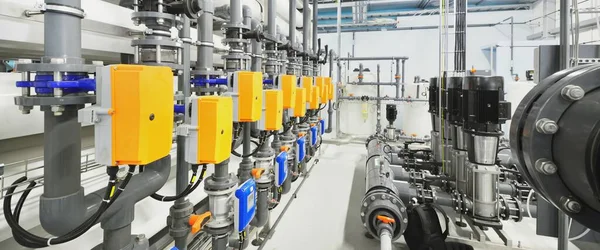 Reverse Osmosis Industrial City Water Treatment Station Wide Angle Perspective — Stock Photo, Image