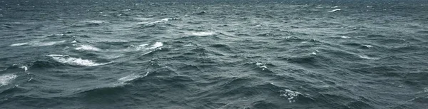 Struktura Povrchu Mořské Vody Bouře Vlny Šplouchání Vody Panoramatický Obraz — Stock fotografie