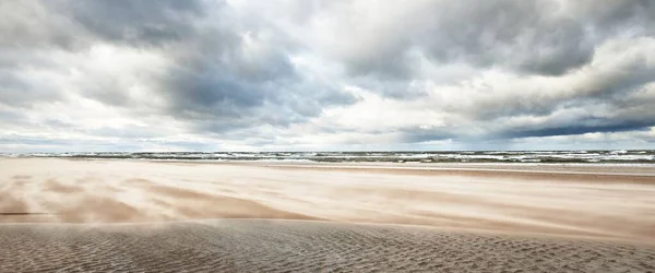 Baltic Sea Shore Sunset Clear Sunset Sky Glowing Clouds Idyllic — Stock Photo, Image