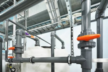 Reverse osmosis industrial water treatment station. Technology, chemistry, heating, work safety, supply, infrastructure