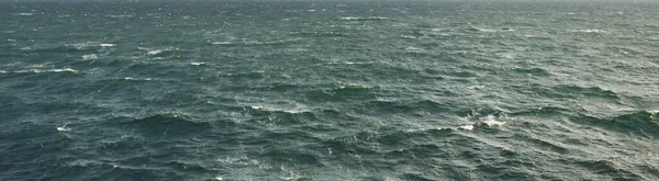 Sea Water Surface Texture Storm Waves Water Splashes Panoramic Image — Stock Photo, Image